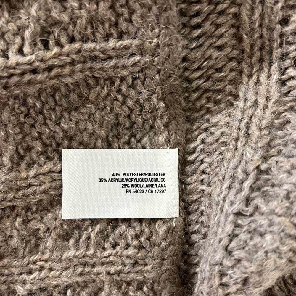 Old Navy Women Brown‎ Cable Knit Asymmetrical Poncho Sweater S - Picture 8 of 8